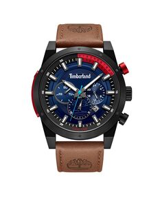 Мужские часы Sherbrook с коричневым кожаным ремешком, 46 мм Timberland