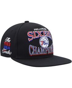 Мужская черная кепка Philadelphia 76ers из твердой древесины Classics SOUL Champions Era Diamond Snapback Hat Mitchell &amp; Ness