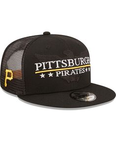 Мужская черная кепка Pittsburgh Pirates Patriot Trucker 9FIFTY Snapback New Era