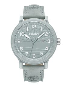 Мужские кварцевые часы Driscoll Ocean Plastic Grey из натуральной кожи 46 мм Timberland