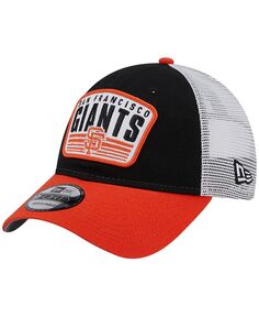 Мужская черная кепка San Francisco Giants с двухцветной нашивкой 9FORTY Snapback New Era