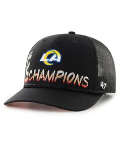 Мужская черная регулируемая кепка Los Angeles Rams Super Bowl LVI Champions Sunset Trucker &apos;47 &apos;47 Brand