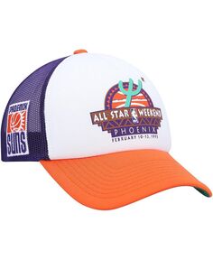 Мужская белая кепка Phoenix Suns из твердой древесины Classics Party Time Trucker Snapback Hat Mitchell &amp; Ness