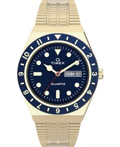 Мужские часы Q Diver Inspired с золотистым браслетом из нержавеющей стали, 38 мм Timex