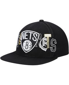 Мужская черная кепка Snapback Brooklyn Nets Hype Type Mitchell &amp; Ness