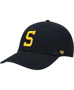 Мужская черная регулируемая кепка Pittsburgh Steelers Clean Up Alternate &apos;47 Brand