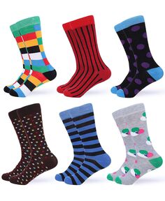 Мужские веселые разноцветные классические носки, 6 шт. Gallery Seven