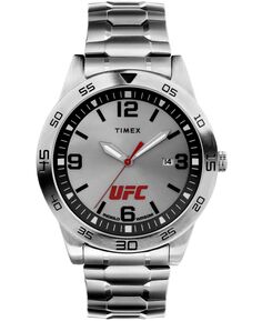 Мужские кварцевые часы UFC Legend из нержавеющей стали серебристого тона, 42 мм Timex