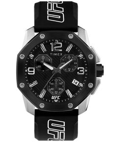 Мужские кварцевые часы UFC Icon, черные, силиконовые, 45 мм Timex