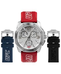 Мужские кварцевые часы UFC Icon, красные силиконовые часы, 45 мм, с ремешком, подарочный набор Timex