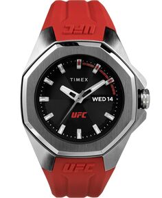 Мужские силиконовые красные часы UFC Quartz Pro, 44 ​​мм Timex