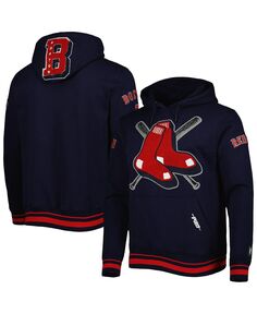 Мужской темно-синий пуловер с капюшоном и логотипом Boston Red Sox Mash Up Pro Standard