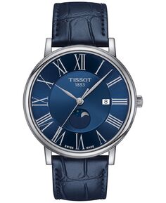 Мужские часы Carson Premium Gent Moonphase с синим кожаным ремешком, 40 мм Tissot