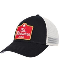 Мужская черная, кремовая кепка Old Milwaukee Valin Trucker Snapback American Needle