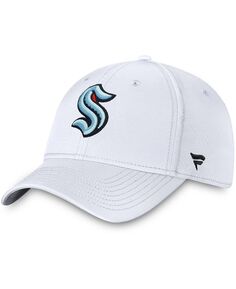 Мужская белая кепка с гибким логотипом Seattle Kraken Core Primary Fanatics