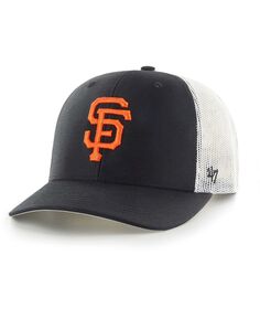 Мужская черно-белая кепка с логотипом San Francisco Giants Primary Snapback Trucker Snapback &apos;47 Brand