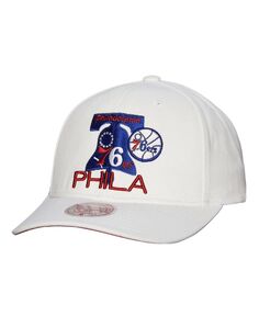 Мужская белая классическая шляпа Snapback Philadelphia 76ers из твердой древесины Mitchell &amp; Ness