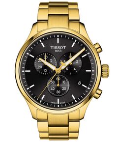 Мужские швейцарские часы с хронографом Chrono XL, классические золотистые часы-браслет из нержавеющей стали, 45 мм Tissot