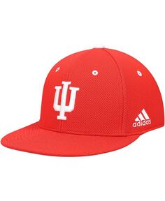 Мужские малиновые худи Indiana Hoosiers для бейсбола на поле, облегающая кепка adidas