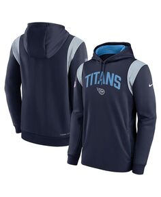 Мужской темно-синий пуловер с капюшоном Tennessee Titans Sideline Athletic Stack Performance Nike