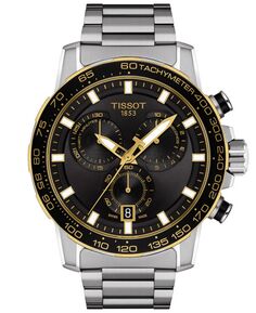 Мужские швейцарские часы с хронографом Supersport из нержавеющей стали с браслетом 45,5 мм Tissot