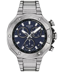 Мужские швейцарские часы-хронограф T-Race с браслетом из нержавеющей стали, 45 мм Tissot