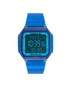Часы унисекс Gmt Digital One Gmt с синим полимерным ремешком, 47 мм adidas