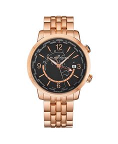 Мужские часы Journeyman 2, розовое золото, нержавеющая сталь, черный циферблат, круглые часы 40 мм Alexander