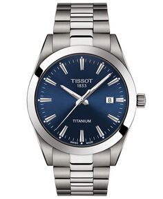 Мужские швейцарские часы Gentleman серого цвета с титановым браслетом, 40 мм Tissot