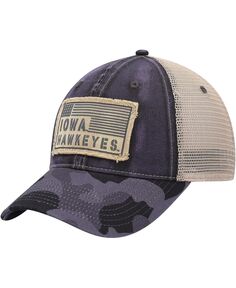 Мужская темно-серая кепка Iowa Hawkeyes OHT в военном стиле с надписью United Trucker Snapback Colosseum