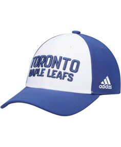 Мужская белая регулируемая кепка для раздевалки Toronto Maple Leafs adidas
