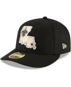 Мужская черная приталенная шляпа New Orleans Saints Alternate Logo Omaha Low Profile 59FIFTY New Era