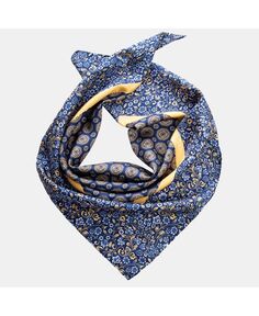 Caserta — шелковый шейный платок для мужчин — синий и желтый Elizabetta