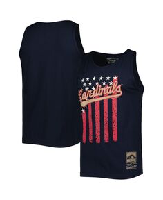 Мужская темно-синяя майка St. Louis Cardinals Cooperstown Collection Stars and Stripes Mitchell &amp; Ness