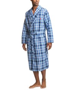 Мужской плетеный халат в клетку Polo Ralph Lauren