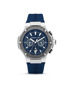 Мужские часы Lucardo Collection синие темные с силиконовым ремешком 44 мм Cerruti 1881