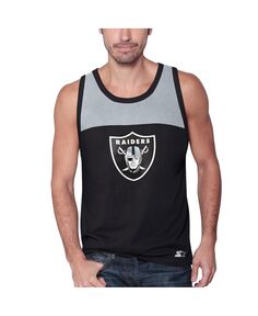 Мужская черная и серебряная модная майка с логотипом Las Vegas Raiders Touchdown Starter