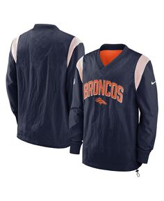 Мужской темно-синий пуловер с v-образным вырезом Denver Broncos Sideline Athletic Stack, ветровка Nike