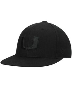 Мужская кепка Miami Hurricanes черного цвета на черной приталенной шляпе Top of the World