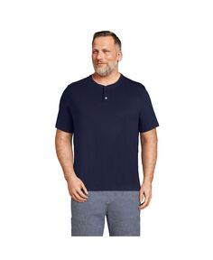 Мужская футболка Big &amp; Tall с короткими рукавами Super-T Henley Lands&apos; End