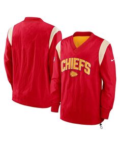 Мужской красный пуловер-ветровка Kansas City Chiefs Sideline Athletic Stack с v-образным вырезом Nike