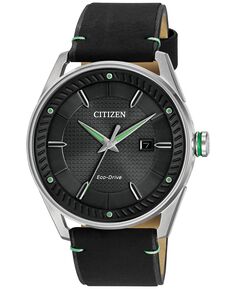 Мужские часы Drive from Citizen Eco-Drive, черный кожаный ремешок, 42 мм BM6980-08E