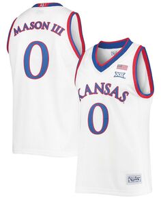 Мужская классическая баскетбольная футболка Big and Tall Frank Mason III White Kansas Jayhawks с памятной надписью Original Retro Brand