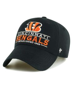 Мужская черная регулируемая шапка Cincinnati Bengals Vernon Clean Up &apos;47 Brand