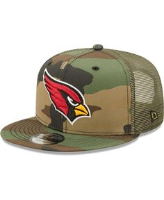 Мужская кепка Snapback Arizona Cardinals Trucker 9FIFTY камуфляжно-оливкового цвета New Era