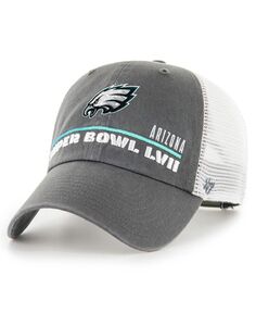 Мужская угольная регулируемая шапка Philadelphia Eagles Super Bowl LVII Mesa Trucker Clean Up &apos;47 Brand