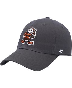 Мужская темно-серая регулируемая шапка Cleveland Browns Clean Up Legacy &apos;47 Brand
