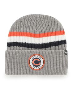 Мужская серая вязаная шапка Chicago Bears Highline с манжетами &apos;47 Brand
