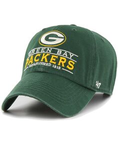 Мужская зеленая регулируемая шапка Green Bay Packers Vernon Clean Up &apos;47 Brand