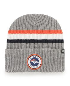 Мужская серая вязаная шапка Denver Broncos Highline с манжетами &apos;47 Brand